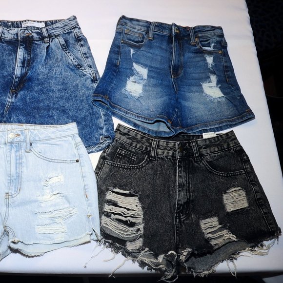 Womens/Jr Girls Denim & Cotton Short Lot of 5 Size 0/3 Garage Vanilla Star Shein - Picture 3 of 10